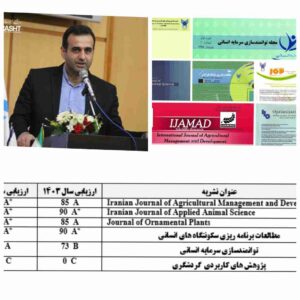 مجتبی ملکی چوبری: برطبق رتبه بندی سال 1404، نشریات دانشگاه آزاد گیلان  در صدر پیشرفت قرار گرفتند
